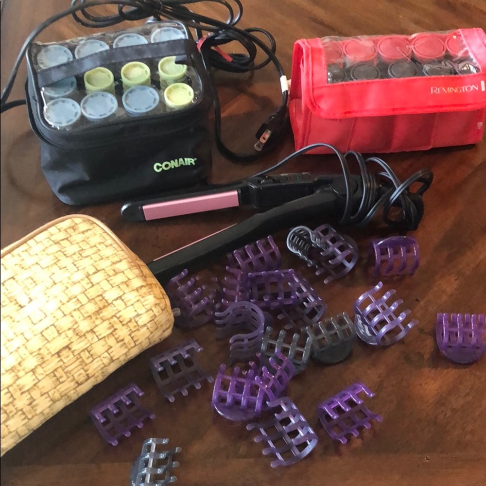 Hot styling tools set mini straightener & curlers